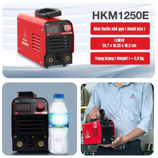 Máy Hàn Que Mini Hồng Ký HKM1250E - Công Nghệ Inverter, Tiết Kiệm Điện - Ảnh 3